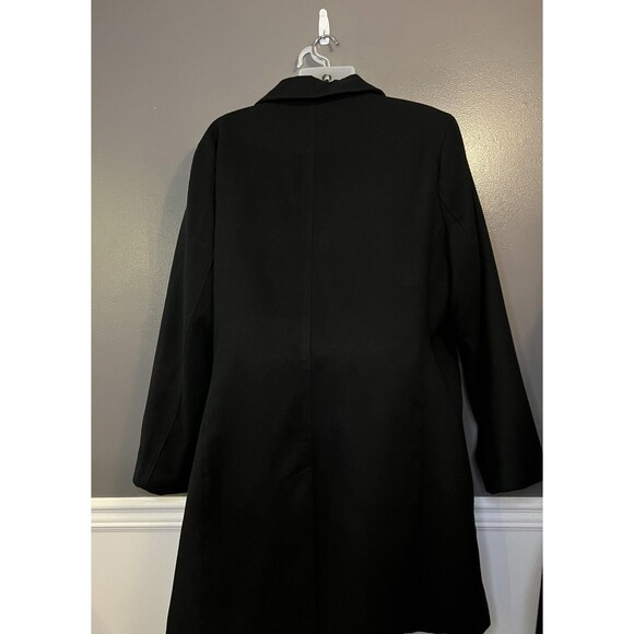 Fashion Nova Men Coat Mens 2XL Black Classic Overcoat Long Dressy Jacket Poly - Picture 6 of 14